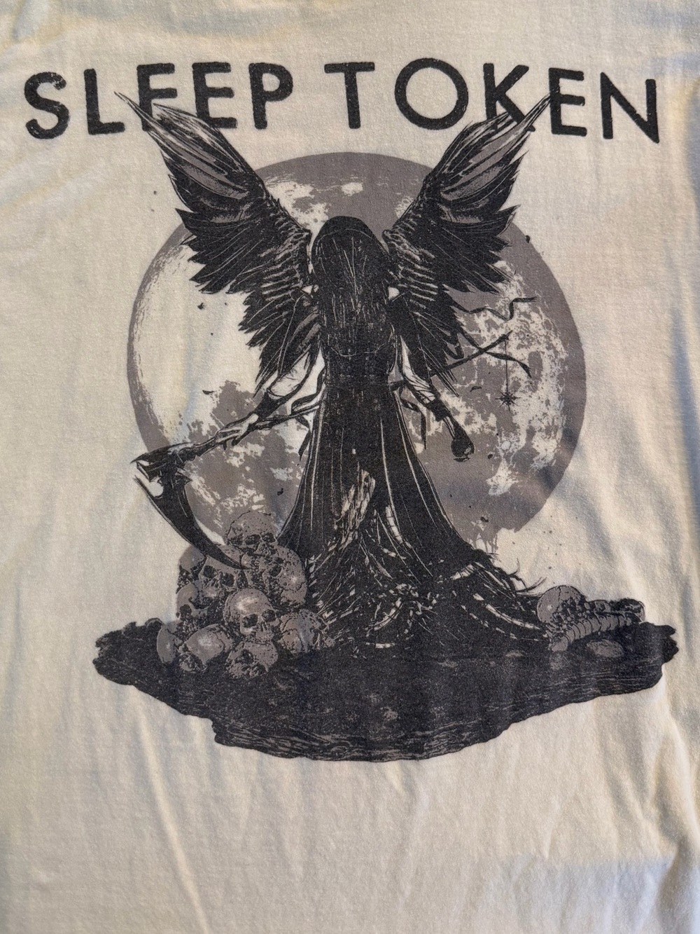 Sleep Token Graphic Tee in Off-White with Black Print